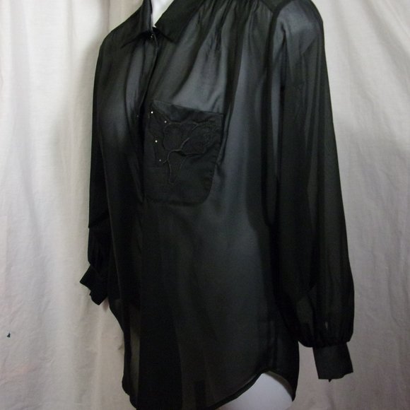 Triumph Int'l  See Thru Chiffon & Satin Sexy Sleep Shirt - Picture 1 of 5